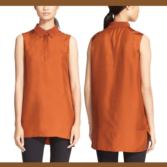 NWD! Rag & Bone Maude Sleeveless Silk Shirt Top‎ in Umber [SZ Small ] - Picture 1 of 8